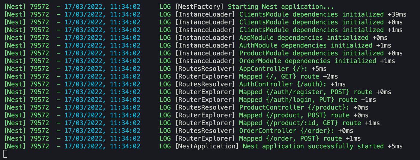 terminal nestjs